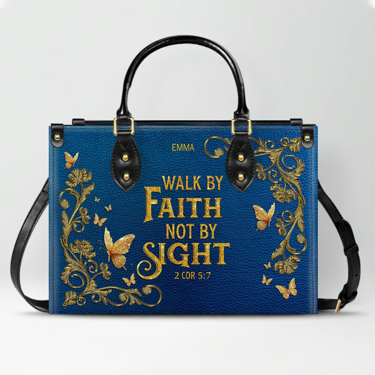 CHRISTIANARTBAG Handbags - She Who Kneels Before GOD - Custom Bible Verses Name & Color - Personalized Leather Handbag - CABLTB01120825