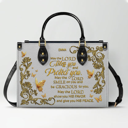 CHRISTIANARTBAG Handbags - She Who Kneels Before GOD - Custom Bible Verses Name & Color - Personalized Leather Handbag - CABLTB01120825
