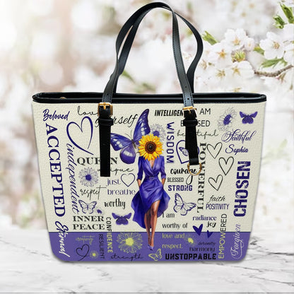 Christianartbag Handbags- GOD Says I Am - Daily Reminders - Personalized Leather Handbag - CABLTB01121824