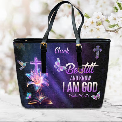 Christianartbag Handbags, Blessed Is She Leather Handbag Blue, Personalized Bags, Gifts for Women, Christmas Gift, CABLTB04290923.