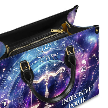 Customizable Astrological Elegance Leather Handbag – Tailor-Made by CHRISTIANARTBAG for Your Zodiac Sign