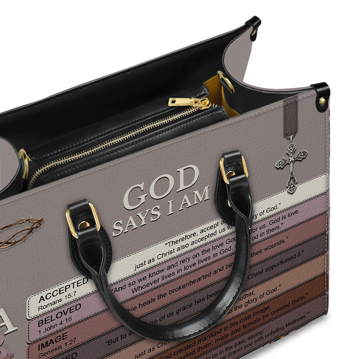 CHRISTIANARTBAG Handbag - Uncover the sacred meaning of your name - Personalized Leather Handbag, CABBBCV03030624.