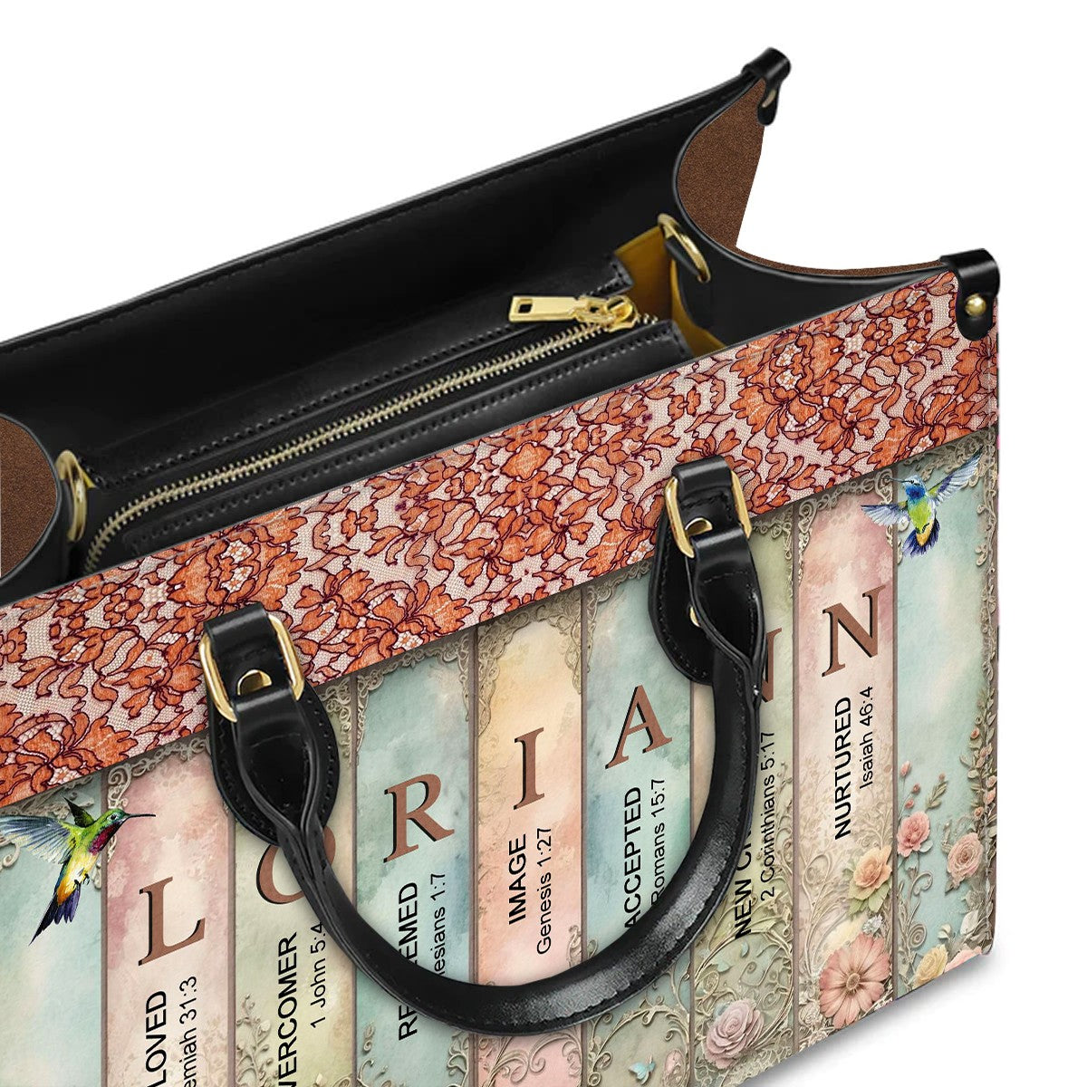 Christianartbag Handbags- Uncover the sacred meaning of your name - Bookmarks Leather Handbag - CABLTB01120624.