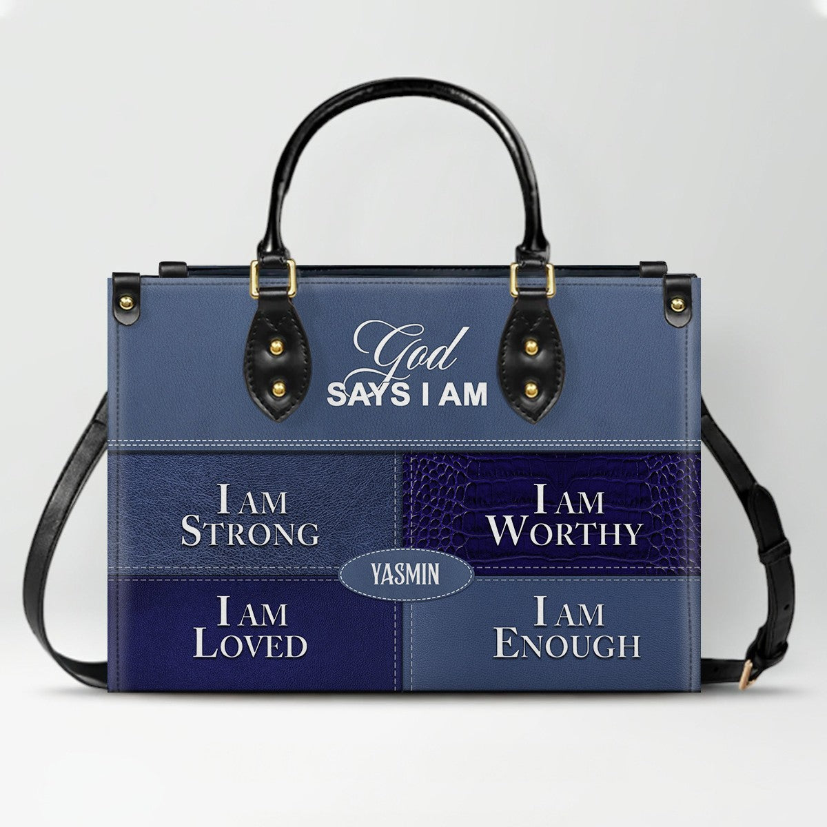 Personalized Leather Handbag, GOD Says I Am, Personalized Bags, Gifts for Women, Christmas Gift, CABLTB01111225.