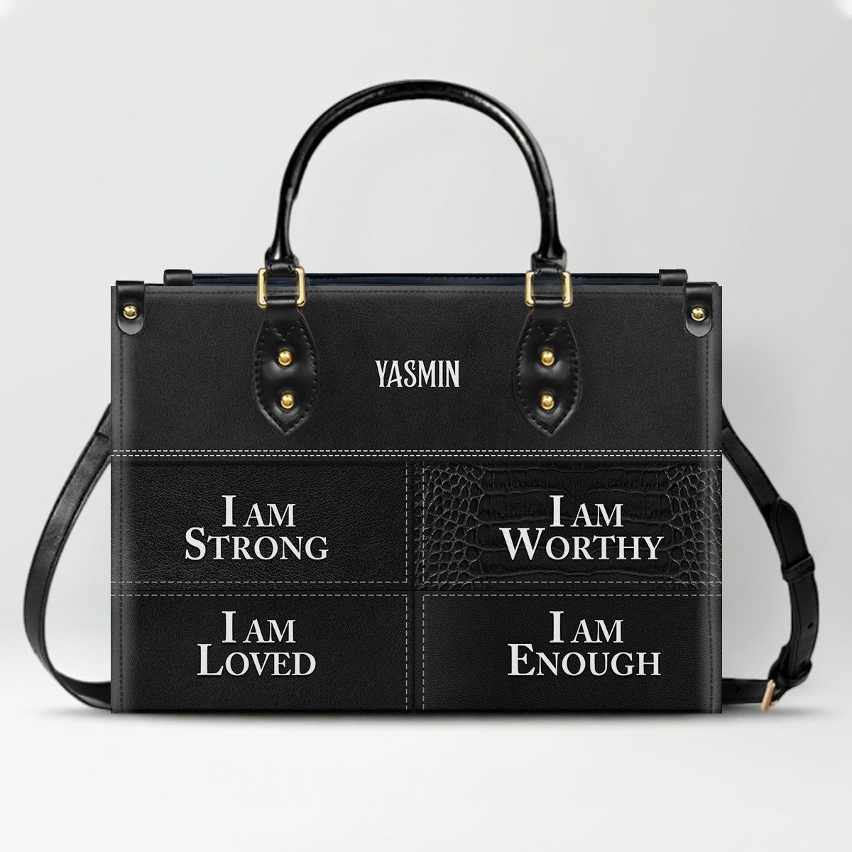 Personalized Leather Handbag, GOD Says I Am, Personalized Bags, Gifts for Women, Christmas Gift, CABLTB01111225.