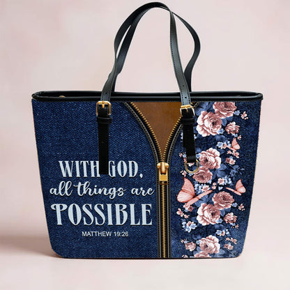 Christianartbag Handbag, With God All Things Are Possible Matthew 19:26, Personalized Gifts, Gifts for Women, Christmas Gift.