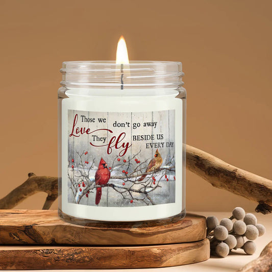 Christianart Candles, Those We Love Don't Go Away - Cardinal Bird, Bible Verse Candles, Natural Candle, Soy Wax Candle 9oz, Christmas Gift. - Christian Art Bag