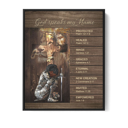Personalized Christian Wall Art – ‘God Speaks My Name’ Poster with Bible Verses | Custom Name & Skin Tone | Each Letter Represents a Word from God