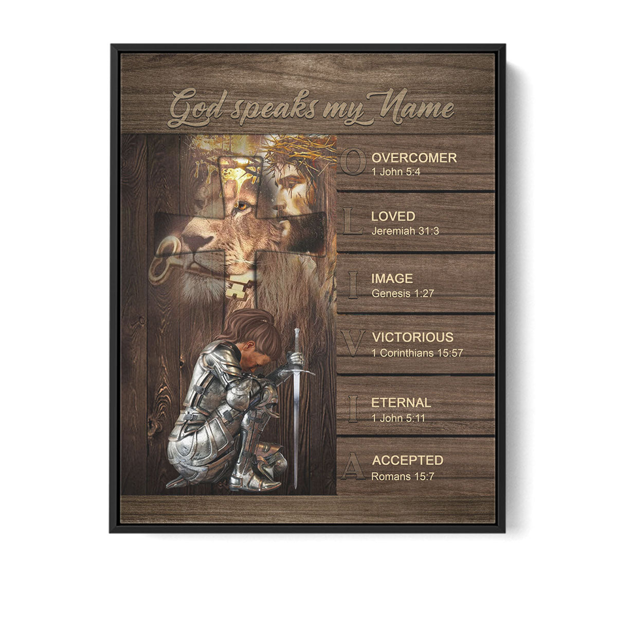 Personalized Christian Wall Art – ‘God Speaks My Name’ Poster with Bible Verses | Custom Name & Skin Tone | Each Letter Represents a Word from God