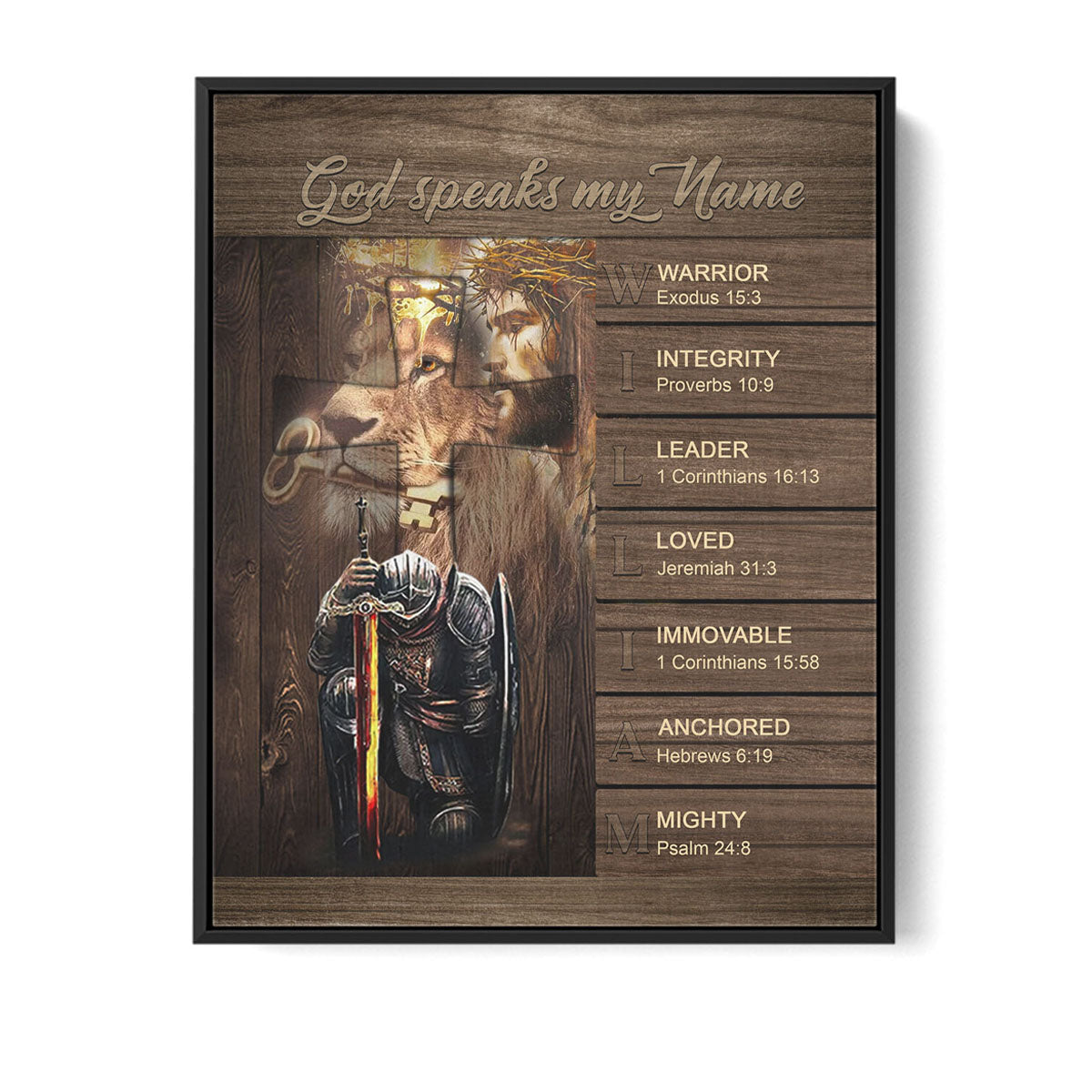 Personalized Christian Wall Art – ‘God Speaks My Name’ Poster with Bible Verses | Custom Name & Skin Tone | Each Letter Represents a Word from God