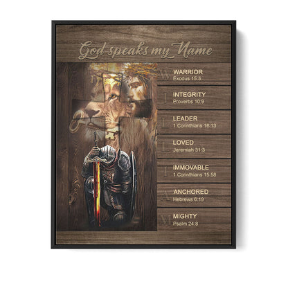 Personalized Christian Wall Art – ‘God Speaks My Name’ Poster with Bible Verses | Custom Name & Skin Tone | Each Letter Represents a Word from God