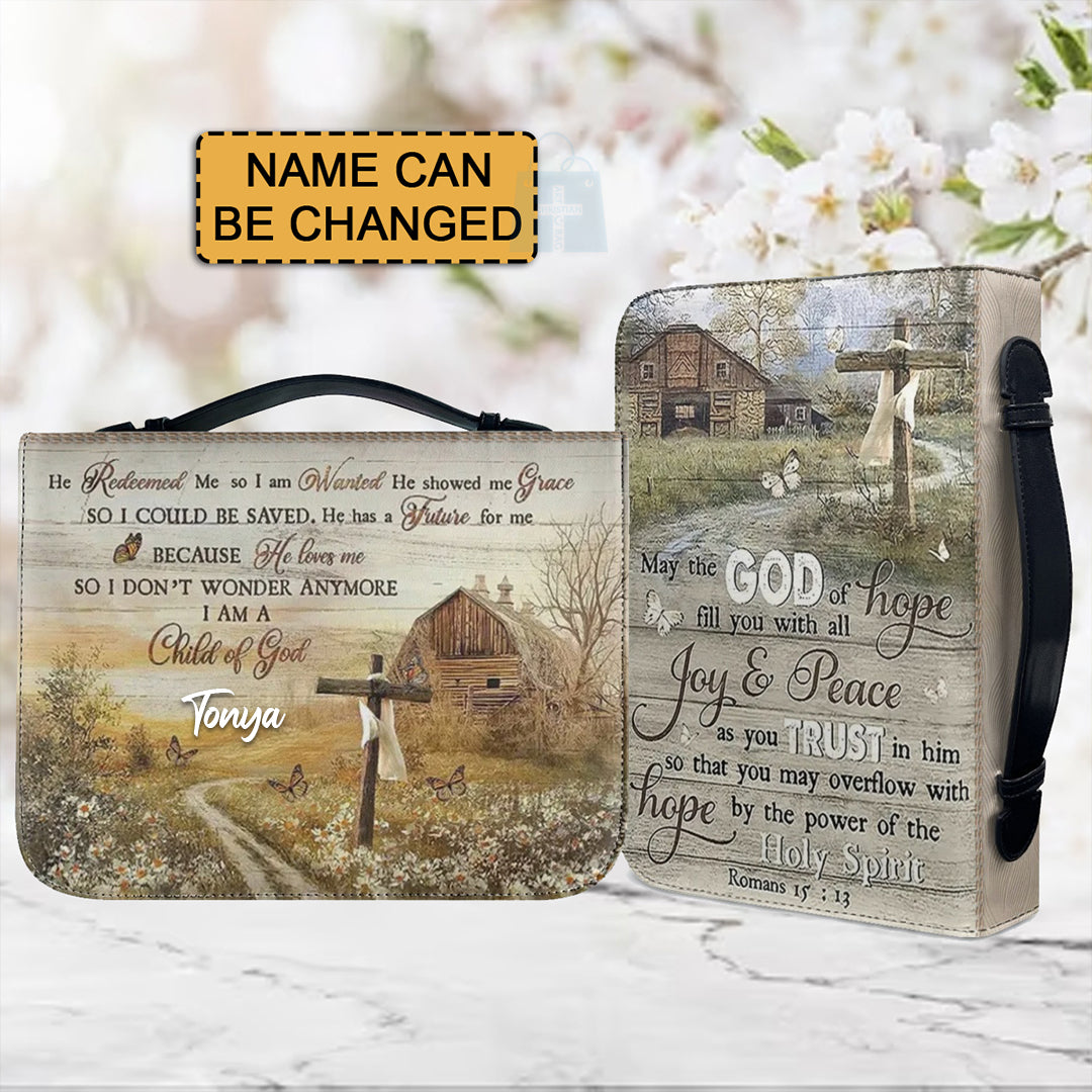 Christianartbag Bible Cover, My The GOD Of Hope Bible Cover, Personalized Bible Cover, Cross Garden Bible Cover, Christian Gifts, CAB21081123. - Christian Art Bag