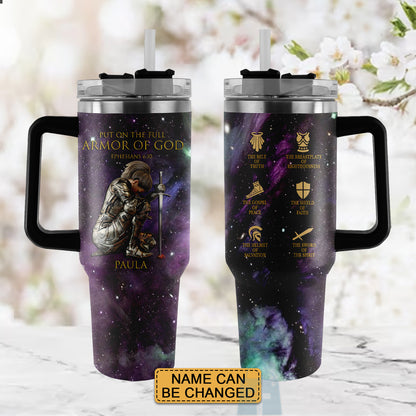 Christianartbag Drinkware, Put On The Full Armor Of God Personalized Bullet Tumbler, Personalized Bullet Tumbler, Armor Of GOD Bullet Tumbler, Christmas Gift, CAB06280823