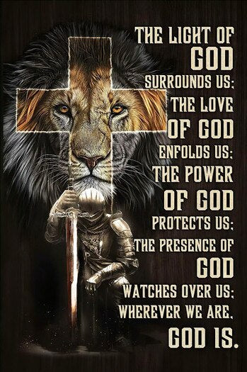 Christianartbag Home Decor, Christian Poster Symbols the Lord Jesus Christ in Scripturethe Lion of Judah Warrior Wall Art Painting Print Pictures Room Decor - Christian Art Bag