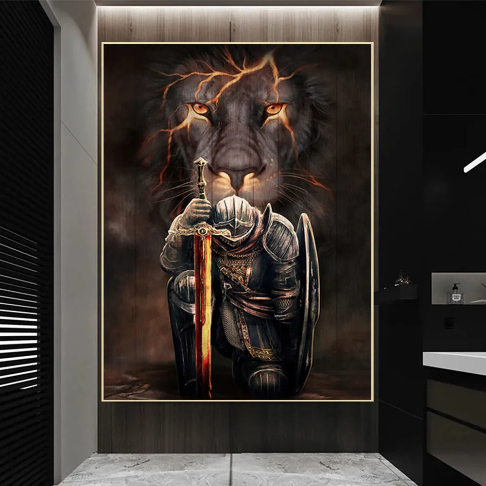 Christianartbag Home Decor, Christian Poster Symbols the Lord Jesus Christ in Scripturethe Lion of Judah Warrior Wall Art Painting Print Pictures Room Decor - Christian Art Bag