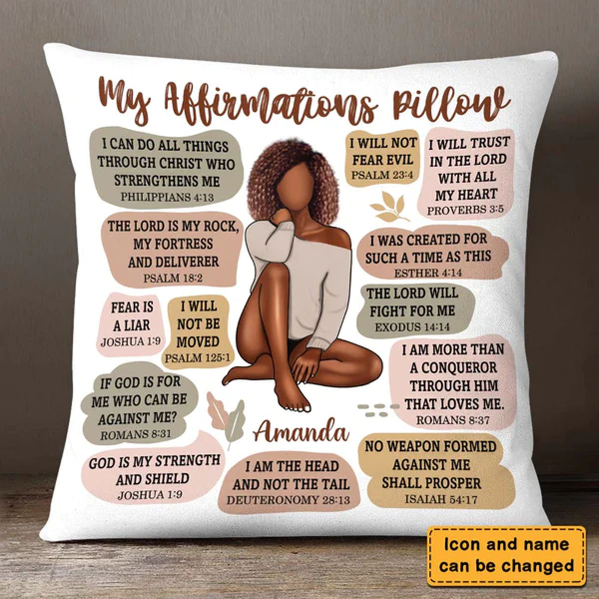 Christianartbag Pillow, Christian Affirmation Pillow, Personalized Throw Pillow, Christian Gift, Christian Pillow, Christmas Gift. - Christian Art Bag