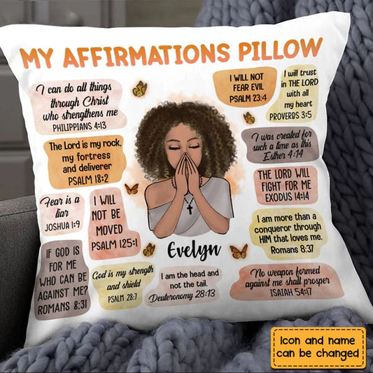 Christianartbag Pillow, Christian Affirmations Pillow, Personalized Throw Pillow, Christian Gift, Christian Pillow, Christmas Gift. - Christian Art Bag