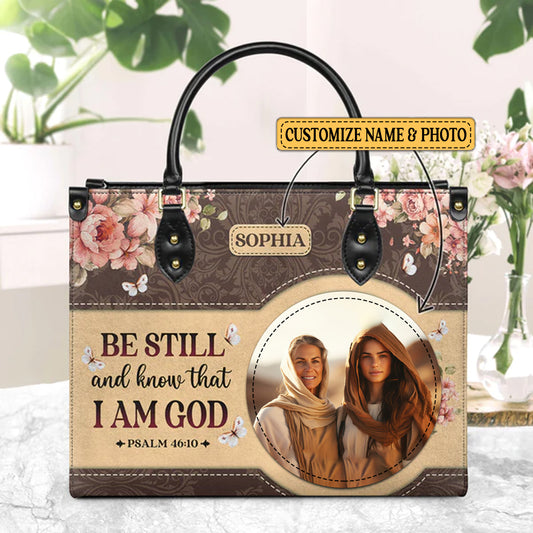 Christianartbag Handbags, Be Still And Know That I Am God Psalm 46 10 Leather Handbag, Handbag Design, Personalized Leather Handbag, Gifts for Women, CABLTB02141223. - Christian Art Bag
