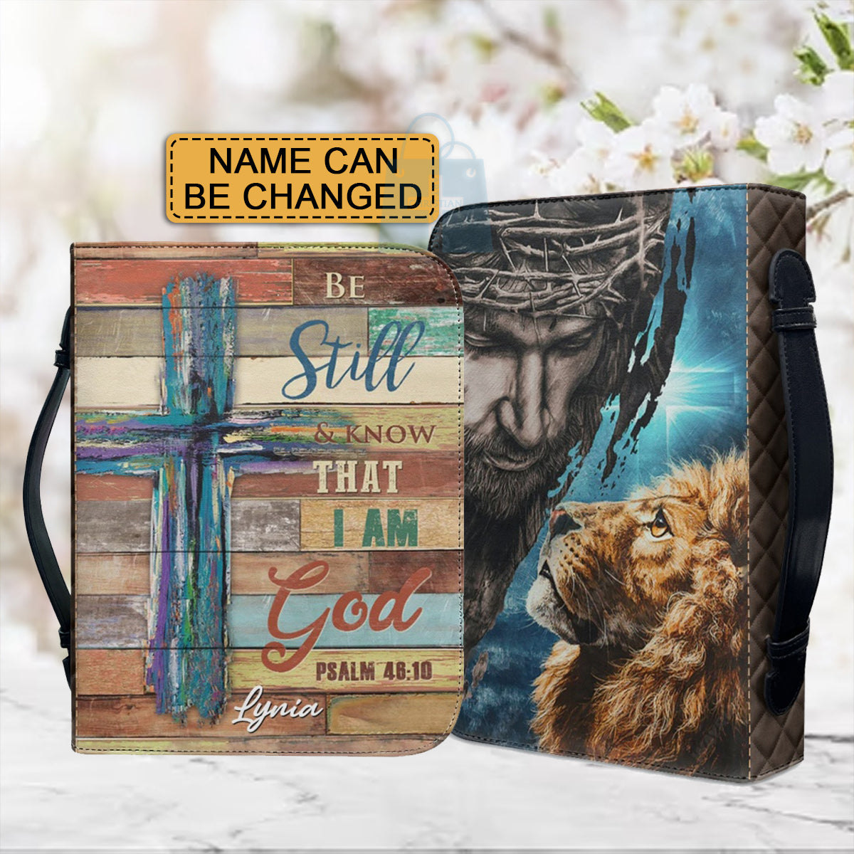 Christianartbag Bible Cover, Be Still and Know That I Am GOD Bible Cover, Personalized Bible Cover, Lion Bible Cover, Christian Gifts, CAB03210224.