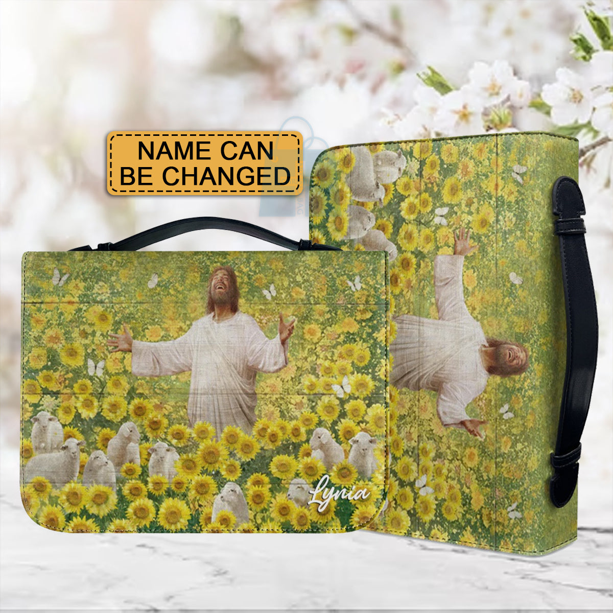 Christianartbag Bible Cover, Jesus With Sunflower Bible Cover, Personalized Bible Cover, Sunflower Bible Cover, Christian Gifts, CAB23210224.