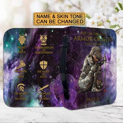 Christianartbag Bible Cover, Put On The Full Armor Of GOD Galaxies Bible Cover, Personalized Bible Cover, Galaxies Warrior Bible Cover, Christian Gifts, CAB01180124. - Christian Art Bag