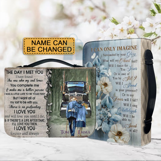 Christianartbag Bible Cover, The Day I Met You Bible Cover, Personalized Bible Cover, Wife Bible Cover, Husband Bible Cover, Christian Gifts, CAB01250124.