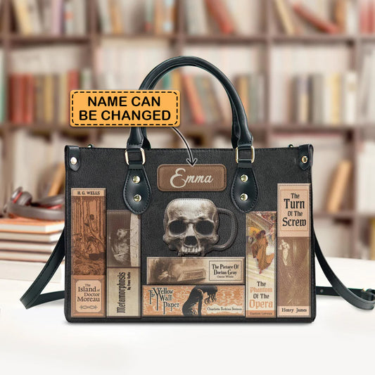 Christianartbag Novel Bags, Personalized Leather Handbags for Literary Enthusiasts, Horror Leather Handbag, CABHN08281223. - Christian Art Bag