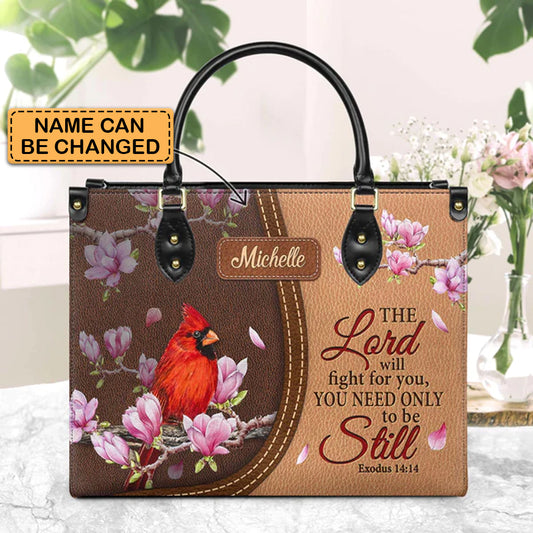 Christianartbag Handbags, The Lord Will Fight For You Exodus 14 14 Cardinal, Handbag Design, Monogram Leather Handbag, Gifts for Women, CABLTB03271223. - Christian Art Bag