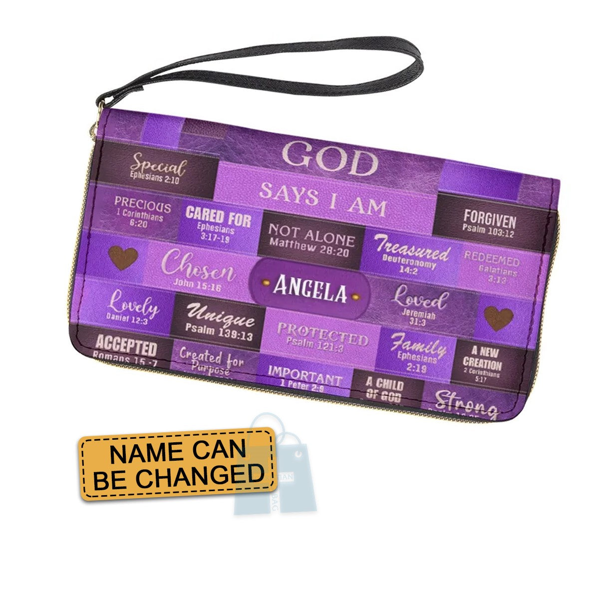 Christianartbag Handbags, God Says I Am Leather Handbag Purple, Personalized Bags, Gifts for Women, Christmas Gift, CABLTB02240923. - Christian Art Bag