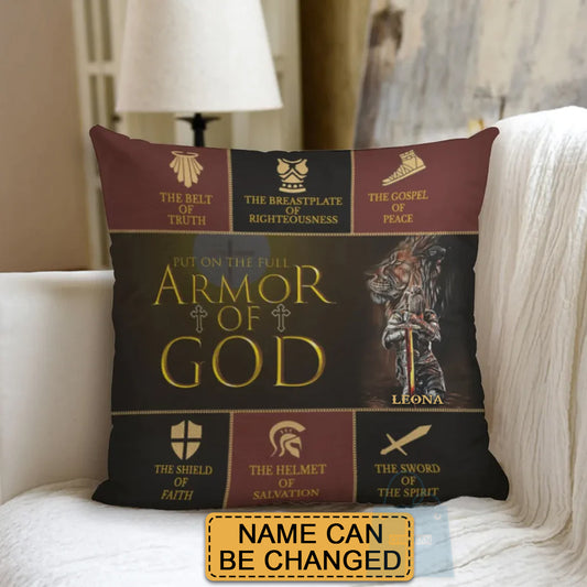 Christianartbag Pillow, Armor Of GOD Pillow, Personalized Throw Pillow, Christian Gift, Christian Pillow, Christmas Gift. - Christian Art Bag