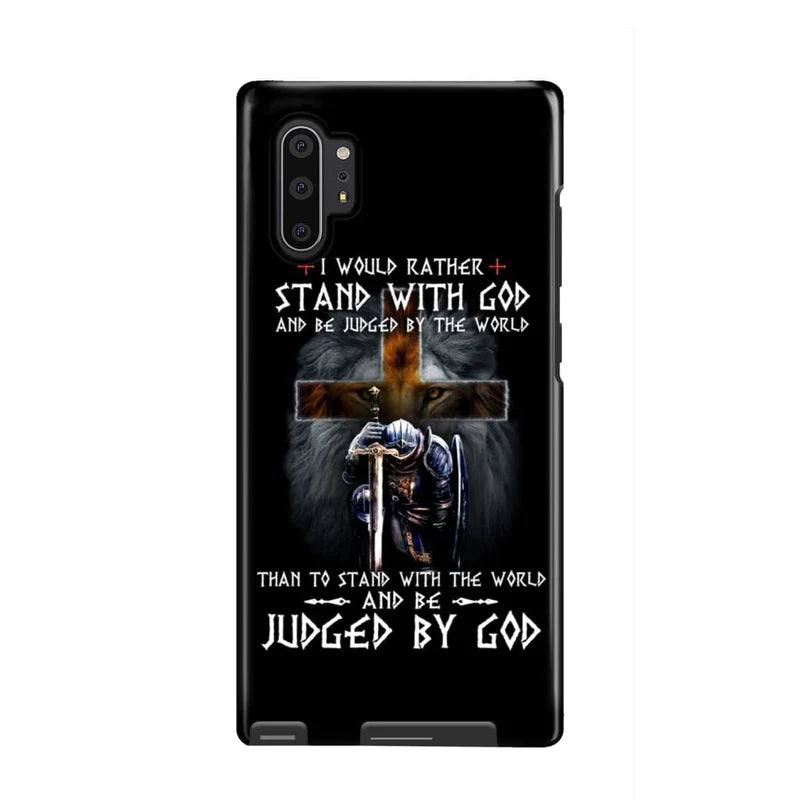 Christianartbag Phone Case, Christian Warrior I Would Rather Stand With God, Personalized Phone Case, Christian Phone Case,  Jesus Phone Case,  Bible Verse Phone Case. - Christian Art Bag