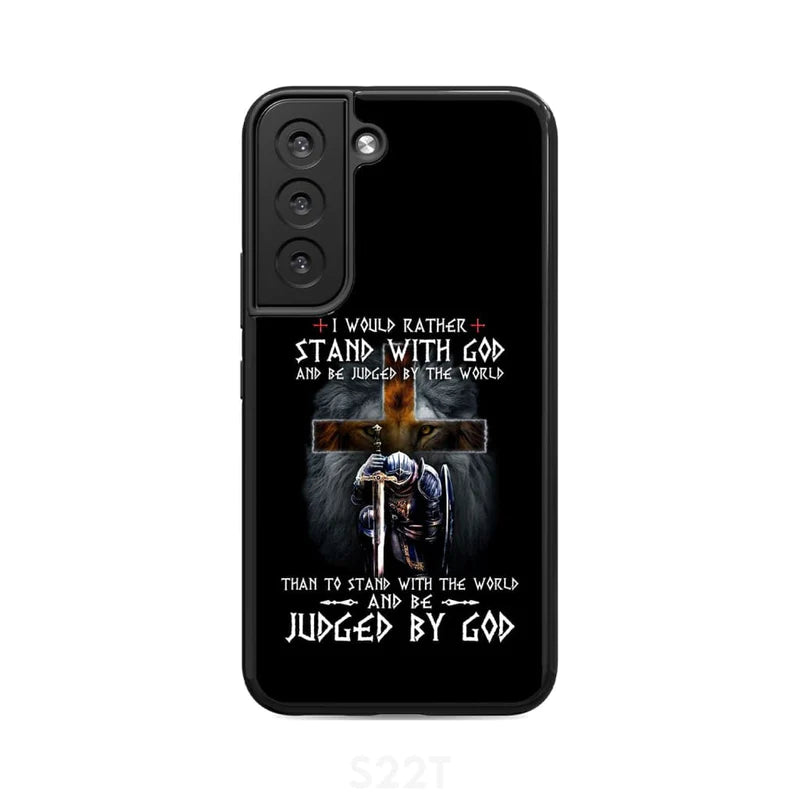 Christianartbag Phone Case, Christian Warrior I Would Rather Stand With God, Personalized Phone Case, Christian Phone Case,  Jesus Phone Case,  Bible Verse Phone Case. - Christian Art Bag