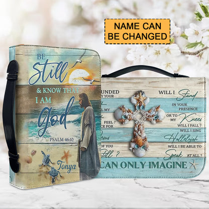 Christianartbag Bible Cover, Be Still And Know That I Am Gid Psalm 46:10 Personalized Bible Cover, Personalized Bible Cover, Christmas Gift, CABBBCV03190923. - Christian Art Bag