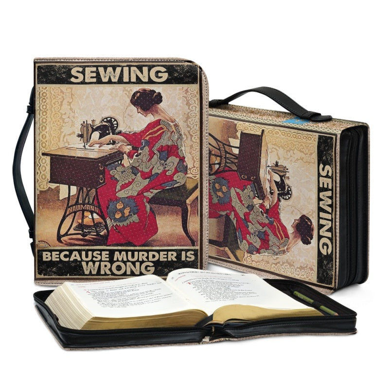 Christianartbag Bible Cover, Sewing Because Murder Is Wrong Bible Cover, Personalized Bible Cover, Sewing Bible Cover, Christian Gifts, CAB01281023. - Christian Art Bag