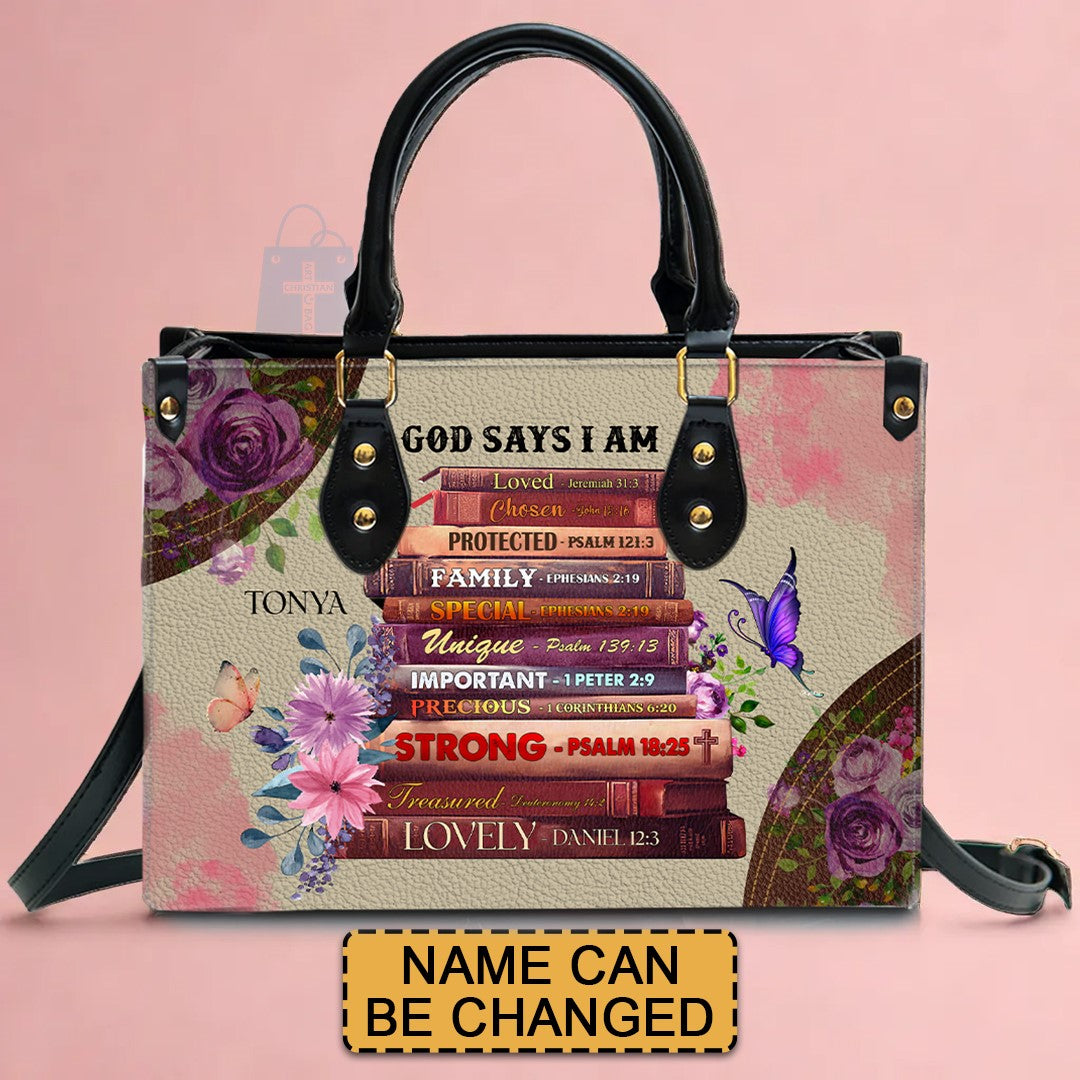Personalized Scripture Leather Handbag by CHRISTIANARTBAG CABLTHB02080424.