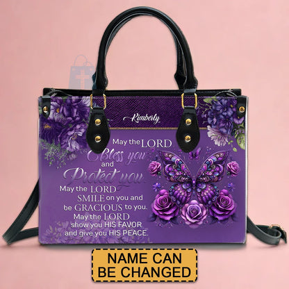 Custom Engraved Leather Handbag - Elegance & Faith Combined - CHRISTIANARTBAG CABLTHB01070424.