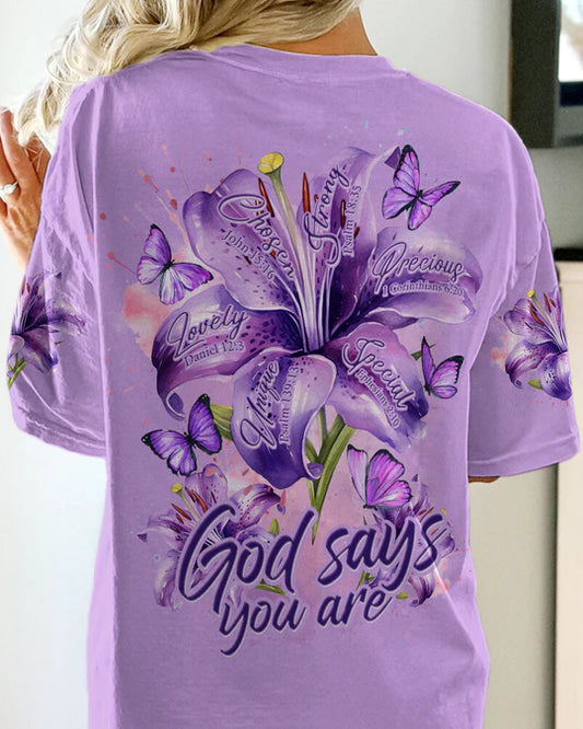 Christianartbag 3D T-Shirt For Women, God Says You Are Women's All Over Print Shirt, Christian Shirt, Faithful Fashion, 3D Printed Shirts for Christian Women, CABWTS05060923. - Christian Art Bag