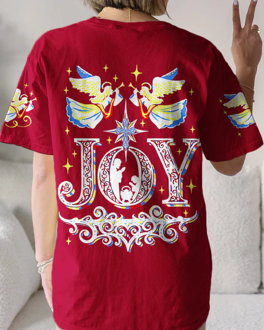 Christianartbag 3D T-Shirt For Women, Joy Christmas Women's All Over Print Shirt Women's All Over Print Shirt, Christian Shirt, Faithful Fashion, 3D Printed Shirts for Christian Women - Christian Art Bag