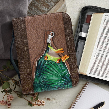 Christianartbag Bible Cover, Leather Animals Print Luxury PU Bible Cover Case Handbag For Women Storage Study Book Holy Boxes Zippered Bags. - Christian Art Bag
