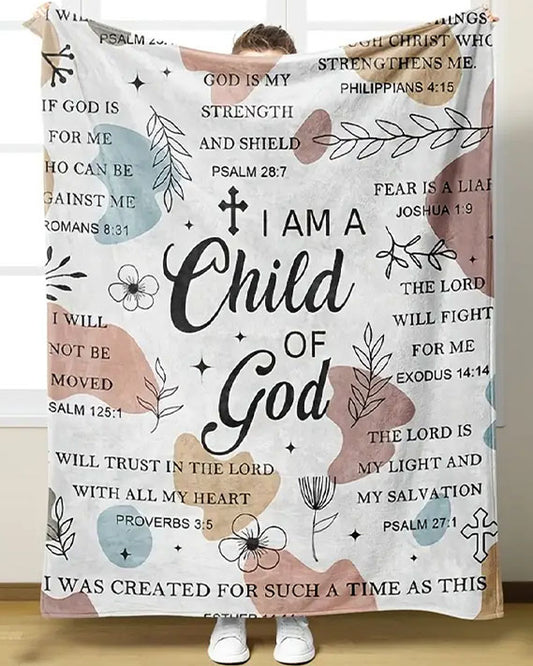 Christianartbag Blanket, I Am God's Child Blanket, Religious Gift, Christian Blanket, Bible Verse Blanket, Personalized Blanket, Christmas Gift, CAB01240923. - Christian Art Bag