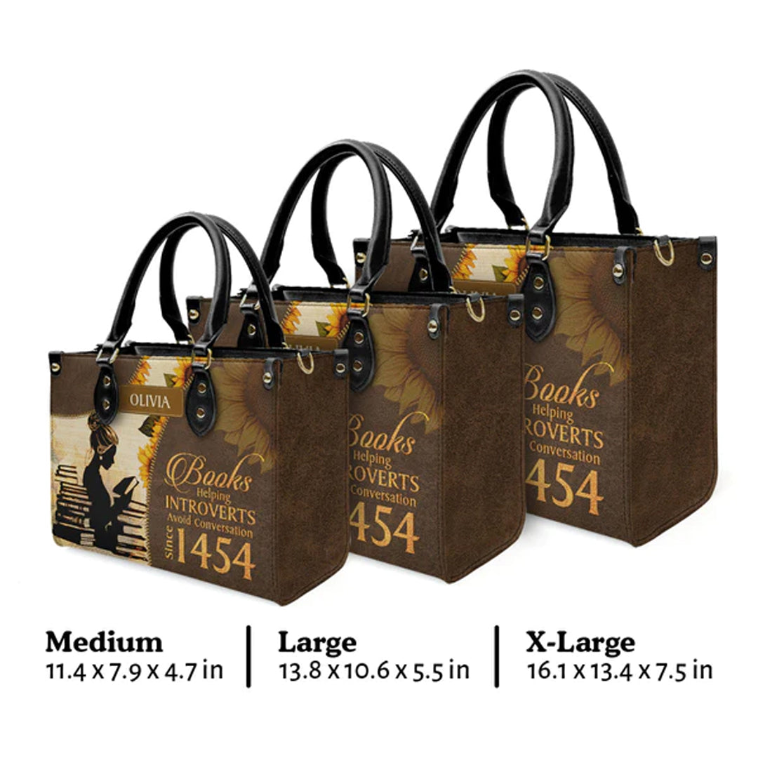 Christianartbag Designer Bags, Books Helping Introvert Avoid Conversation, Handbag Design, Designer Leather Handbag, Gifts for Women, CABLTB01010123. - Christian Art Bag