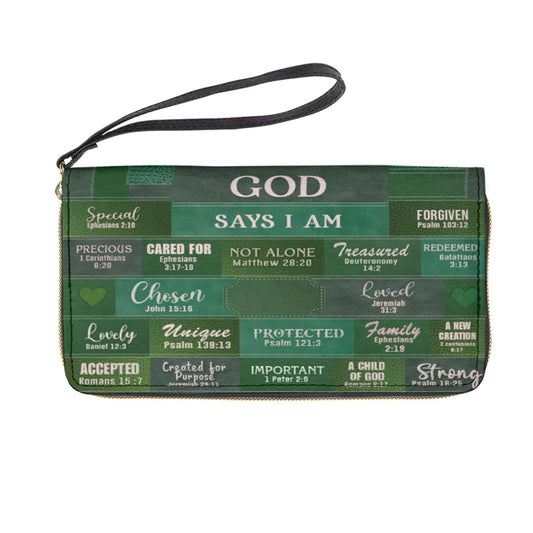 Christianartbag Clutch Purse, God Says I Am Clutch Purse For Women, Personalized Name, Christian Gifts For Women, CAB39091223. - Christian Art Bag