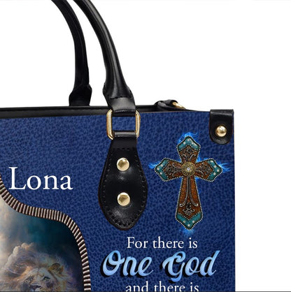 Christianartbag Handbags, For There Is One God 1 Timothy 2:5 Leather Handbag Blue, Personalized Bags, Gifts for Women, Christmas Gift, CABLTB03290923. - Christian Art Bag