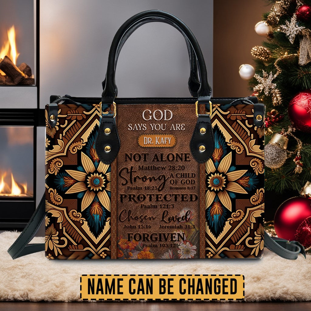 Christianartbag Handbags, GOD Says You Are Leather Handbag, Southwest Native American embroidery Handbag, Gifts for Women, CABLTB02101023. - Christian Art Bag