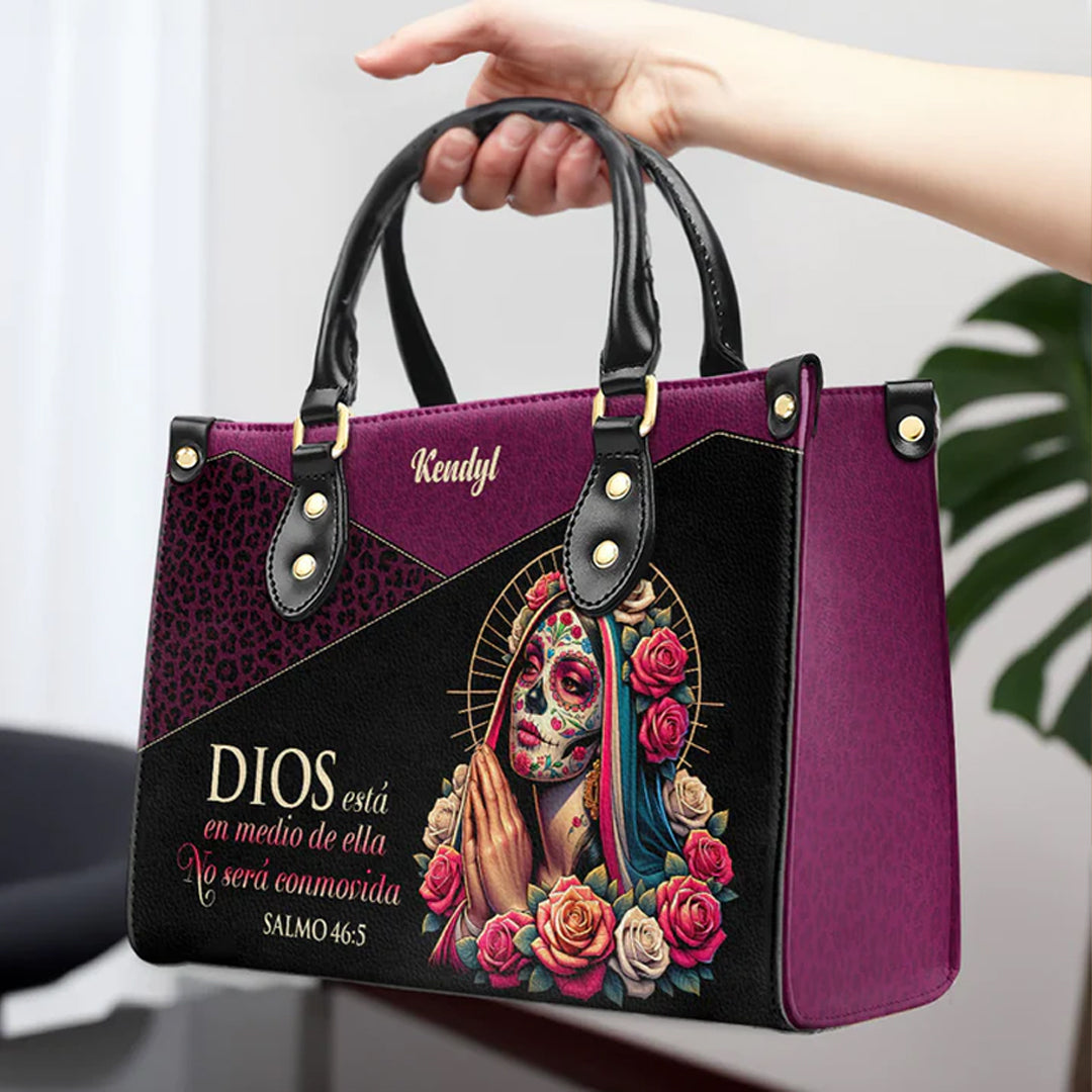 CHRISTIANARTBAG 'Divine Protection' Personalized La Catrina Leather Handbag - CABLTHB14300324.