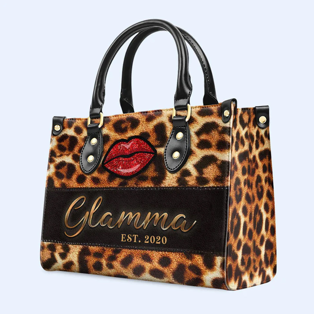 CHRISTIANARTBAG Personalized Leopard Print Leather Handbag with Customizable Name Plate, CABLTHB01300324.