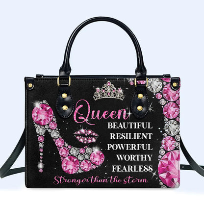 CHRISTIANARTBAG 'January Queen' Birthstone-Inspired Personalized Leather Handbag - CABBLTHB05300324.