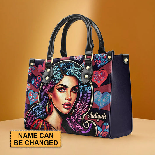 Vibrant Icon Personalized Leather Tote - CHRISTIANARTBAG Tribute to Femininity - CABLTHB06310324.