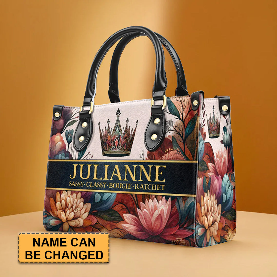 Floral Majesty Custom Leather Tote - CHRISTIANARTBAG Versatile Eleganc ...