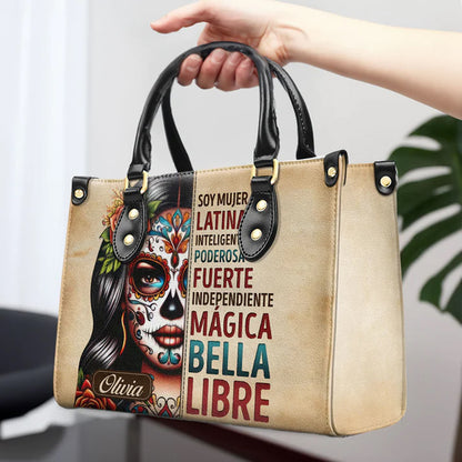 Latina Essence Personalized Leather Tote - CHRISTIANARTBAG Empowerment Series - CABLTHB11310324.